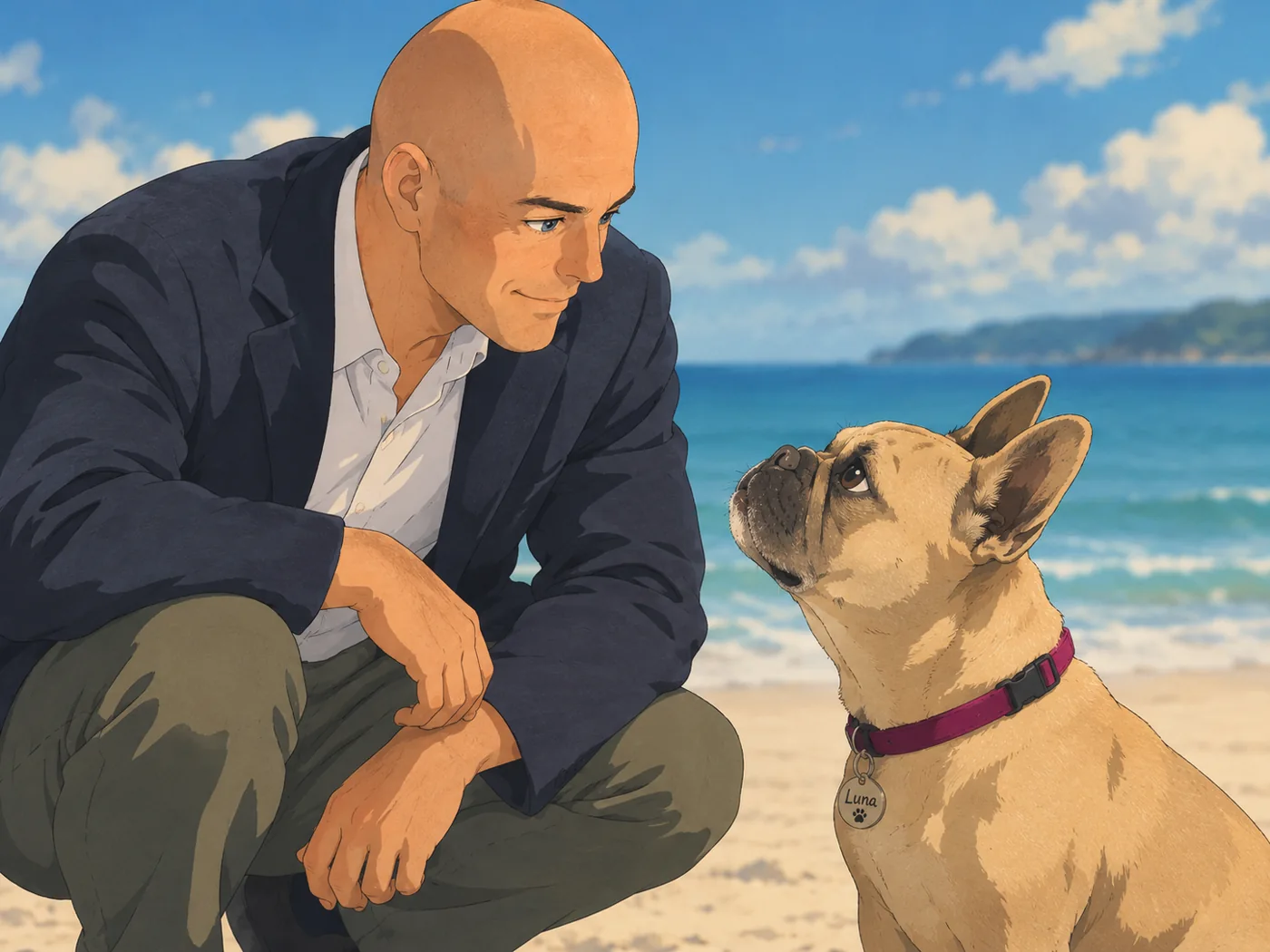 Radu and Luna at the beach